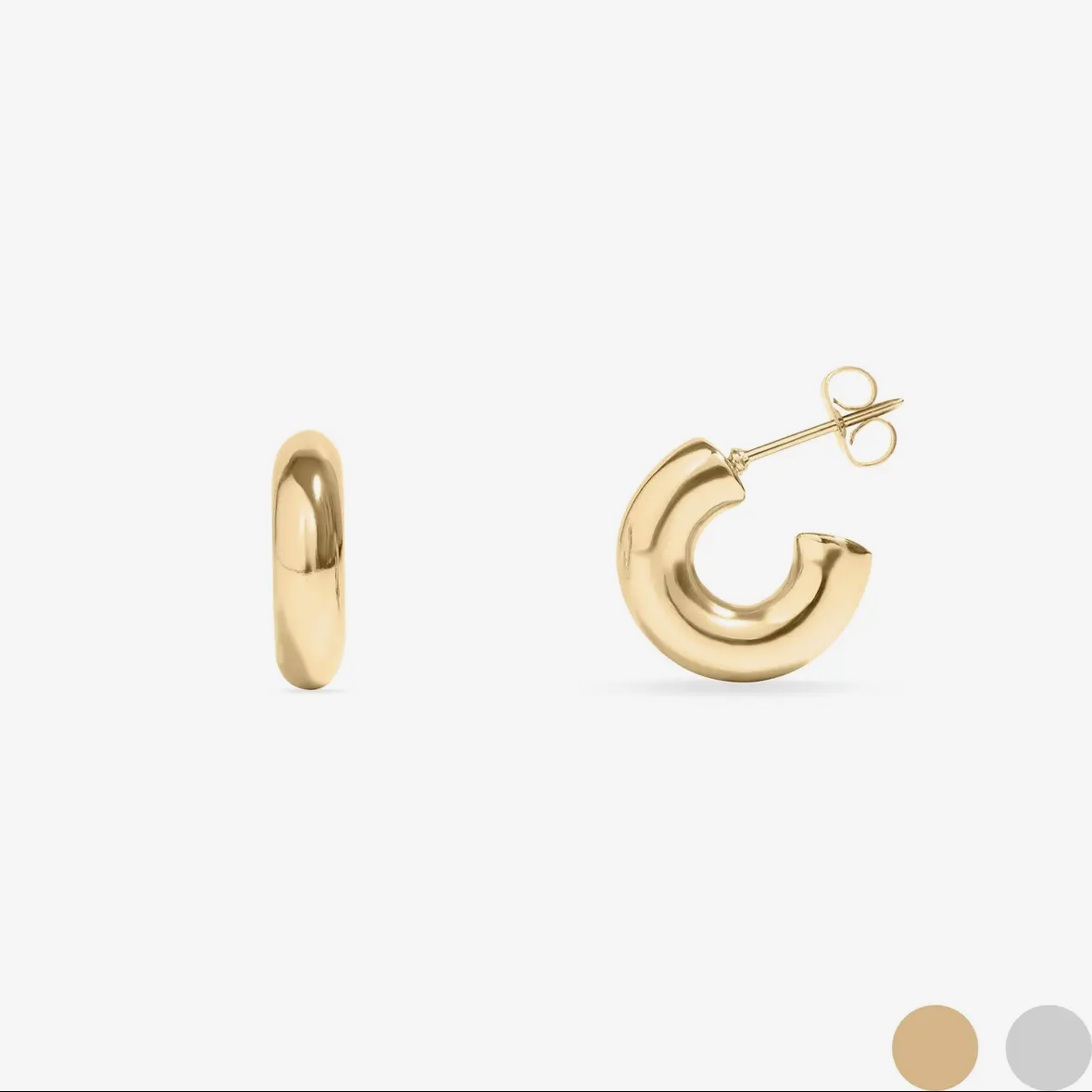 18K Gold Pvd Stainless Steel Chunky Gold Huggie Earrings