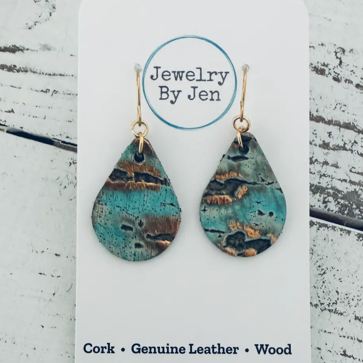 Small Teardrop Earrings: Turquoise Wildwood