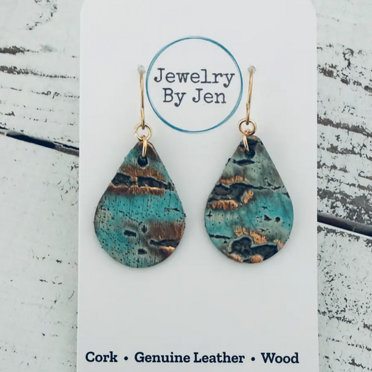 Small Teardrop Earrings: Turquoise Wildwood