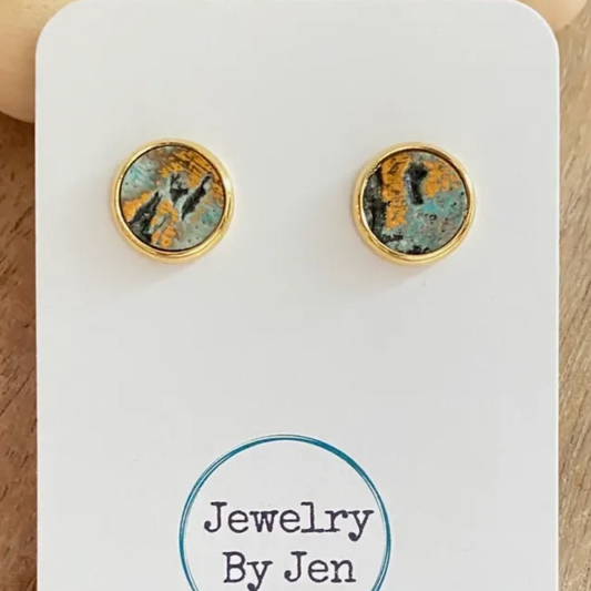 Stud Earrings: Turquoise Wildwood