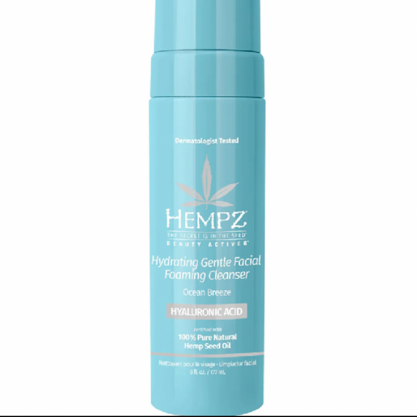 Hempz Hydrating Gentle Facial Foaming Cleanser with Hyaluronic Acid 6 Fl Oz.