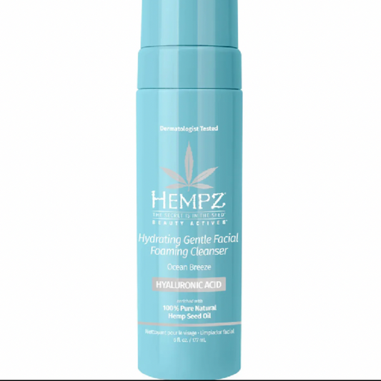 Hempz Hydrating Gentle Facial Foaming Cleanser with Hyaluronic Acid 6 Fl Oz.